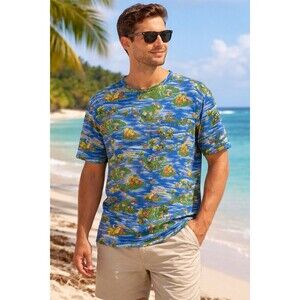 Polo Ralph Lauren Men's XL T Shirt  Tropical Hawaiian Tee Classic Fit Resort New